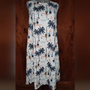 Fairhope Swing Dress In Sunsets & Sailboats Sz L